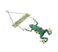 AOKWAWALIY Conseil d'accueil grenouille accueillir décorations extérieures ornement panneau d'accueil porte d'entrée pendentif mural d'art de fer animal tenture Accrochez un numéro de maison
