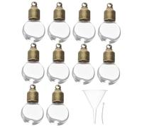AOKWAWALIY Lot de 10 pendentifs en forme de boule en verre - Petites bouteilles décoratives - Mini bouteilles de message - Avec couvercle - Petites bouteilles de bonbons - Voyage miniature
