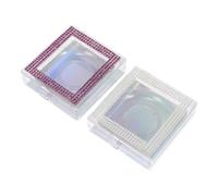 AOKWAWALIY Lot de 2 boîtes à cils avec fenêtre - Organiseur de cils - En cristal - Organiseur de maquillage - Maintient les faux cils - Pour la greffe de cils