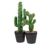 AOKWAWALIY Lot de 2 faux cactus de fleurs - Imitation maison - Cactus - Faux cactus - Pour bureau à domicile - Mini plantes de cactus artificielles miniatures - En plastique