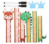AOKWAWALIY Lot de 2 règles de mesure de la hauteur pour enfants - Tableau de croissance de la hauteur - Règle murale - Mesure de la hauteur - Pour enfants et animaux - Sticker mural - Croissance de
