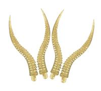 AOKWAWALIY Lot de 4 cornes d'antilope artificielles en corne de buffle pour chien, mascarade, cornes, cheveux, moutons, cornes de chèvre, corne à boire, en plastique polyéthylène, doré