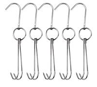 AOKWAWALIY Lot de 5 crochets de volaille pour cuisine, viande, rôti, crochet de boucher, s à jambon, s de viande, de boucher, de bacon, de barbecue, à