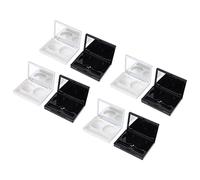 AOKWAWALIY Lot de 8 boîtes à fards à paupières, vides, rechargeables, en plastique transparent, récipient de rangement rectangulaire, blanc