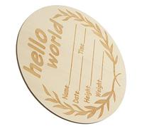 AOKWAWALIY Panneau en bois pour annonce de naissance de bébé - Panneau d'arrivée pour nouveau-né - Emblèmes de maternelle - Signes de naissance - Panneau publicitaire CD