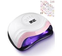 Aokyom Lampe UV Sèche Ongles,168W Lampes à Ongles Professionnel 6Pcs Stickers pour Ongles Séchage Rapide 4 Minuterie de 10s 30s 60s 99s Capteur Automatique 36 LEDs Grand LCD Ecran Base Démontable