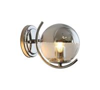 AoLa Applique Murale E27 Intérieur avec Abat-Jour Boule de Verre Lampe de Chevet Argent Verre Lampe Murale12W Créative Ronde Lampe de Nuit 3 Couleurs Métal Lampe Décorative pour Chambre Salon