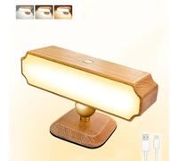 AoLa Applique Murale en Bois Rechargeable avec Détecteur de Mouvement, Lampe Murale LED Aimantée Sans Fil 360° Rotation Variateur Tactile Lumière de Nuit 3000K Fixation Sans Perçage