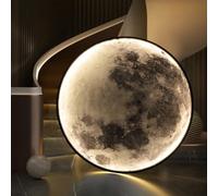 AoLa Applique murale LED moderne Intérieur Variable Lune Lampe murale avec fiche Lune ronde Design Lampe déco Lampe de chevet murale avec câble 3000K-6000K télécommande plafonnier,100CM