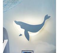 AoLa Applique Murale LED pour Enfants, Applique Murale Baleine en Acrylique et métal, Lampe de Chevet créative, éclairage Mural pour Chambre d'enfant, Cadeau pour Fille et garçon,Bleu