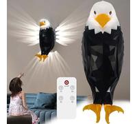 AoLa Applique Murale sans fil LED Bald Eagle Luminaire Mural 3D Bald Eagle avec télécommande Éclairage mural Animal Veilleuse magnétique rechargeable Eagle pour chambre Salon couloir
