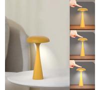 AoLa Lampe de table champignon Applique de table LED rechargeable avec Touch Dimmable 3000K-6000K Mushroom Lampe Lampe de chevet sans fil rechargeable Moderne champignon design déco veilleuse,Jaune