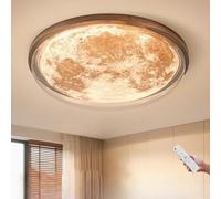 AoLa Plafonnier LED Lune intensité variable avec télécommande Lampe Lune 3D Plafonnier moderne Chambre d'enfant Garçon Fille Chambre de bébé Lampe décorative Design rond pour chambre à coucher,52CM
