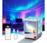 AoLa Projecteur de ciel étoilé enfants, projecteur LED Aurora avec 7 effets lumineux et 7 veilleuses à bruit blanc lumière de fête Galaxy pour enfants avec musique Bluetooth lampe aurore boréale