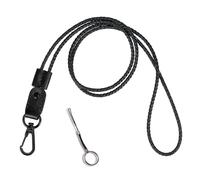 aolaso Cuir Cordon tour de cou, Lanière tour de cou avec clip en métal solide pour badge d'identit, Longe ajustable pour femmes et hommes