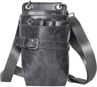 Aolaso Pochette Pour Ciseaux De Coiffeur En Cuir Souple Véritable Avec Bandoulière Réglable Cadeau Pour Le Jour De Noël Et Le Nouvel An