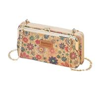 aolaso Portefeuille en liège, Portefeuille pour Femme Pochette à Fermeture éclair Sacochette à bandoulière pour téléphone fit 6.5 inch- Rouge