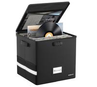 Aolawco Boîte de rangement pour disques vinyles de 30,5 cm avec serrure, boîtier de rangement pour vinyles ininflammable et étanche, boîtes de rangement portables et pliables pour LP pouvant contenir