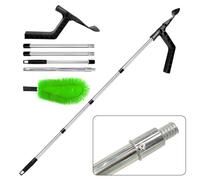 Aolawco Outils de nettoyage de gouttière 2 en 1 de 170 cm avec brosse et pelle à feuilles, nettoyeur de gouttière télescopique avec manche à 4 sections