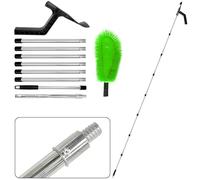 Aolawco Outils de nettoyage de gouttière 2 en 1 de 320 cm avec brosse et pelle à feuilles, nettoyeur de gouttière avec manche à 8 sections