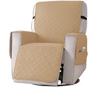 aolceth Housse de fauteuil avec poches, housse de fauteuil relax avec accoudoirs, housse de fauteuil inclinable, housses de fauteuil en cuir, imperméables, pour chiens, animaux domestiques, chats