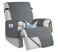 aolceth Housse de fauteuil de télévision 100 % étanche pour fauteuil relax - Antidérapant - 1 place - Avec poches - Protection de meubles