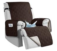 aolceth Housse de fauteuil de télévision 100 % étanche pour fauteuil relax - Antidérapant - 1 place - Avec poches - Protection de meubles