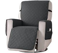 aolceth Housse de fauteuil inclinable avec poches, anti-taches, solide, pour fauteuil de relaxation, en cuir, imperméable, pour chiens et animaux domestiques