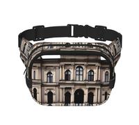 aOld Architecture Sac banane carré double couche pour activités de plein air telles que le sport, les voyages, la randonnée, le cyclisme, Noir , Taille unique