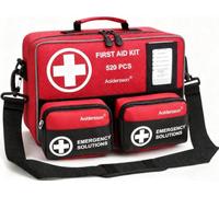 Aoldersson Kit de premiers secours 520 pièces de qualité supérieure - Kit de survie d'urgence pour voiture, maison, camping et voyage - Kit médical compact pour les urgences routières, les aventures