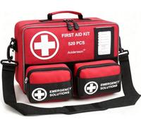 Aoldersson Kit de premiers secours 520 pièces - Kit de survie d'urgence pour voiture, maison, camping et voyage - Kit médical compact pour les urgences routières, les aventures en plein air et la