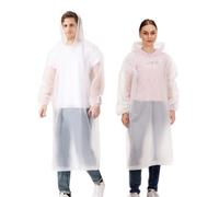 Aolegoo 2 Poncho de Pluie, Poncho Unisexe Réutilisable Pour Le Cyclisme, La Randonnée, Le Camping, Les Festivals de Musique (FR/ES, Alpha/lettres, Taille unique, Taille normale, Taille normale, Blanc)