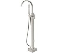 Aolemi Robinet de baignoire, Mitigeur Douche, Robinetterie en nickel brossé pour salle de bain, cascade en laiton avec bec pivotant