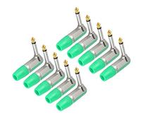 Aolidsive 10-Pack XLR Angled Audio Plugs, 6.35mm Stereo Connectors (GREEN) | Adaptateur professionnel pour micro et guitare, TRS 1/4 pouces, coque en alliage de Zinc, Contacts résistants à la