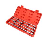 Aolidsive 9 Pièces Prolongateurs Articulés, 1/4 3/8 1/2 Entraînement, 40 | Kit de Barre de Prise avec Angle de Pivotement de 16 Degrés, Boîtier de Rangement, Réparation Automobile, Bricolage,