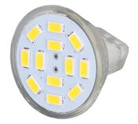Aolidsive Ampoule MR11 Ampoule LED 4 Pack PC 12LED 5730 4W 400LM DC12V Blanc Chaud 120 Degrés Double Broche Spot pour Chambre Paysage Downlight Utilisation (Blanc chaud 2700K-3000K)
