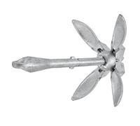 Aolidsive Ancre Pliable en Acier au Carbone de qualité Supérieure, Grappin Léger de 1,5 Kg pour Kayak et canoë, Parfaite pour Les Petites Embarcations dans Les Eaux Agitées (Argent (Acier au Carbone