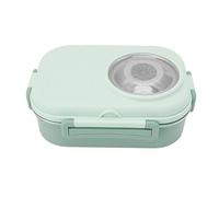 Aolidsive Boîte à Déjeuner de 1450 Ml, Récipients à Thermiques à Double Couche en Acier Inoxydable avec Baguettes et Ensemble de Cuillères, pour Enfants étudiants école Pique-nique (GREEN)