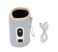 Aolidsive Chauffe-biberon, 21 Niveaux de Contrôle Précis de la Température, Affichage LED avec Cuir PU Haute Résistance, Peluche en Coton tricoté, pour Différentes Tailles de Biberons, Usage (Blue)