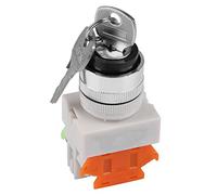 Aolidsive Commutateur Rotatif à clé à 2 Positions, Trou de Montage 1NO 1NC 22mm, avec 2 Clés, pour Panneau de Commande Industriel LAY37 11Y 21