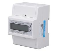 Aolidsive Compteur d'énergie sur Rail DIN LCD Compteur d'énergie Numérique monophasé 4P DC220V 15 60A Voltmètre Ampèremètre pour Panneaux 'armoires de Distribution et Techniciens électriques
