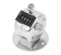 Aolidsive Compteur Tally 4 Chiffres, Cliqueur en Argent Métallique avec | Outil de comptage mécanique portatif, plage 0000-9999, cadre en alliage d\'aluminium, poignée annulaire, flux de
