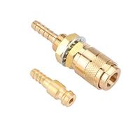 Aolidsive Connecteur Rapide M6 Gaz-eau, Raccord barbelé en Laiton pour Torche de Soudage MIG, Couleurs Bleu Rouge (GOLD)