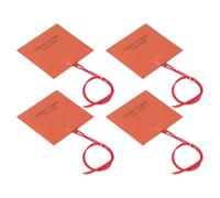 Aolidsive Coussin Chauffant en Caoutchouc de Silicone, 4 Pièces, 40W, 200 ℃, 100x100mm, Tapis Chauffant Flexible pour équipements Industriels et Canalisations, Isolation Thermique