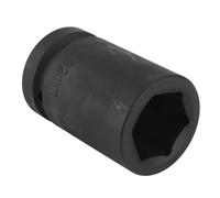 Aolidsive Douille de hocs Pneumatique 1 Pouce Douille Pneumatique H36 42CrMo épaissie 80 Mm de Longueur Entraînement carré Hexagonal Noirci pour le Service de Camion de Mécanique de (1 pouce