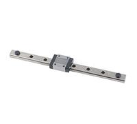 Aolidsive Guide Linéaire 450mm, Acier à Roulement traité Thermiquement | Axe de mouvement pour imprimantes 3D, bloc de chariot pré-installé, butées d\'extrémité en caoutchouc pressé, action