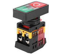 Aolidsive Interrupteur Poussoir Double 22mm avec LED, NoNC On Off | Commande à montage sur panneau de 25 mm, circuit 220 VAC, actionneur d\'automatisation industrielle, fonctionnement de la