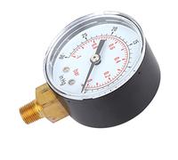 Aolidsive Jauge à Vide, Connexion Inférieure 1/8 BSPT, Composants en Laiton avec une Bonne Résistance à la Corrosion, Couvercle Transparent pour Eau, Air, Gaz