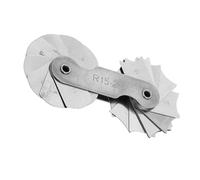 Aolidsive Jauge de Rayon en Acier Inoxydable, Ensemble d'outils de Mesure Concave Interne Externe en Acier Inoxydable pour Machinistes Fabricants d'outils et de Matrices R1 6.5MM (R15-25MM)