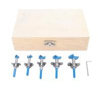 Aolidsive Jeu de 5 Forets à Pointe en Carbure 15 Mm 20 Mm 25 30 35 avec Tige Hexagonale de 7 pour L'installation de Portes D'armoires à Bois avec Foret Forstner